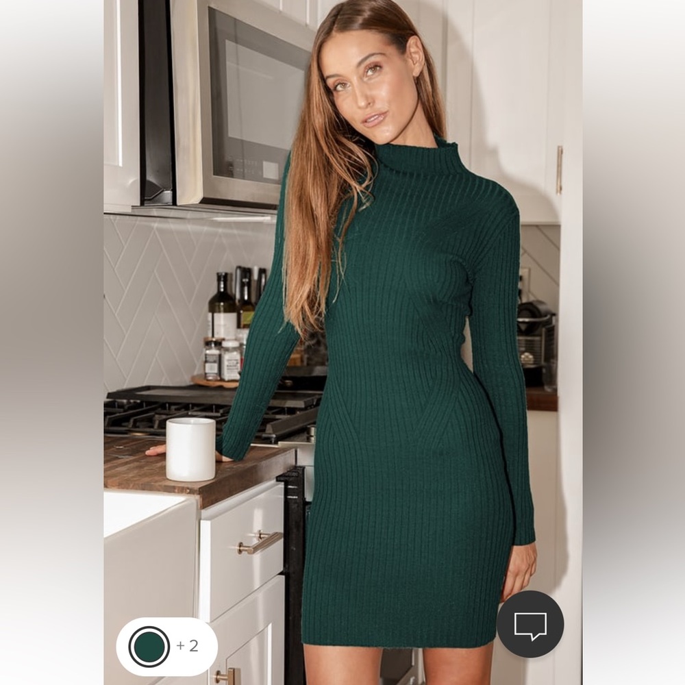 NWT Lulu’s Green Sweater Dress size small